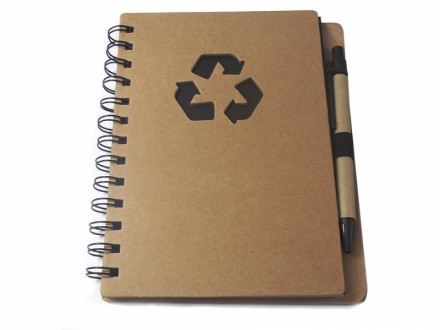 Porta bloco ecol�gico para brindes feito em papel de pedra com caneta 