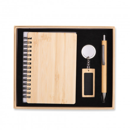 Kit Executivo Personalizado Ecol�gico 3 Pe�as Bambu - Confira aqui o melhor pre�o! | A7 Brindes