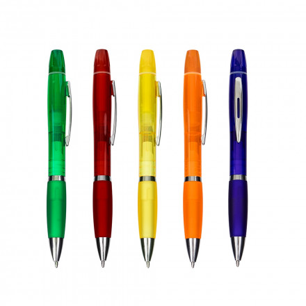 Caneta Personalizada Pl�stica com Marca-Texto - Confira aqui o melhor pre�o! | A7 Brindes