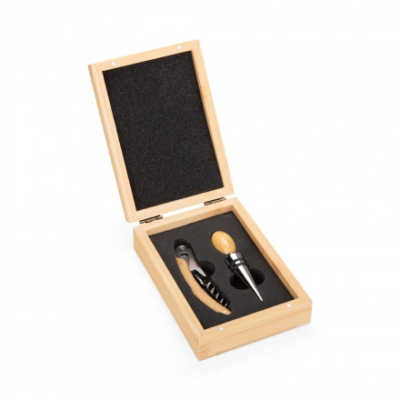 Kit Vinho Personalizado 2 Pe�as Estojo Bambu - Confira aqui o melhor pre�o! | A7 Brindes