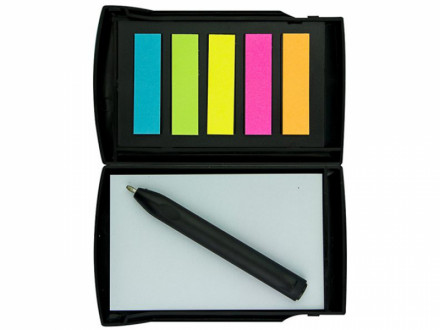 Porta bloco personalizado para anota��es com post it e mini caneta pl�stica