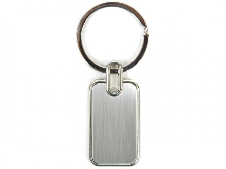 Chaveiro inox retangular com argola