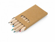 Caixa de cartão personalizada com 6 mini lápis de cor - Confira aqui o melhor preço! | A7 Brindes