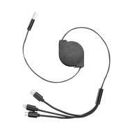 Cabo Personalizado USB Retr�til 3 em 1 - Confira aqui o melhor pre�o! | A7 Brindes