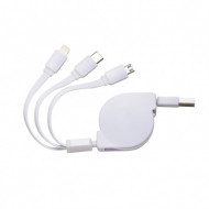 Cabo USB Retrtil 3 em 1