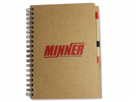 Caderno Personalizado 17,5x25 com caneta ecológica - Confira aqui o melhor preço! | A7 Brindes