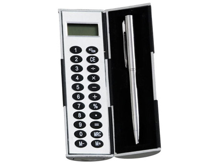 Calculadora m�gica personalizada com mini caneta de metal