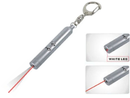 Chaveiro para brindes com lanterna de LED e laser point