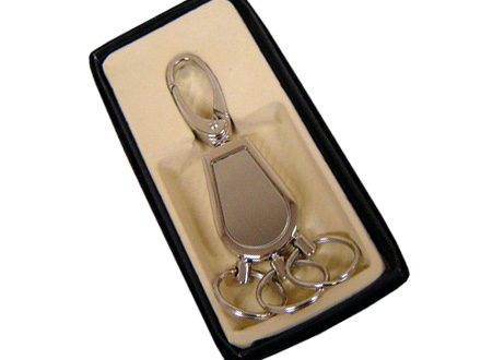 Chaveiro Promocional Met�lico com 3 argolas formato mosquet�o