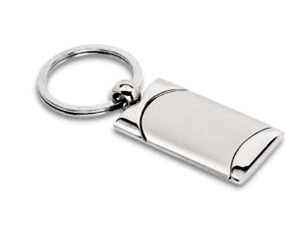 Chaveiro promocional met�lico cromado