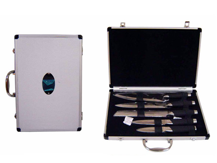 Conjunto de facas personalizadas de metal com maleta