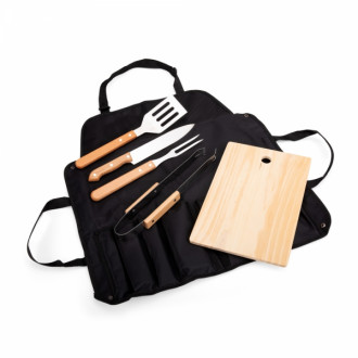 Kit Churrasco Personalizado 6 Pe�as com Avental - Confira aqui o melhor pre�o! | A7 Brindes