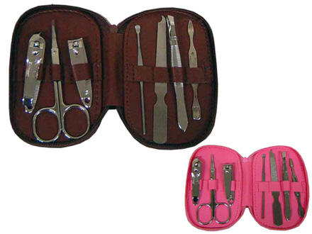 Kit Manicure personalizado com 7 pe�as ( 2 cortadores de unha, 2 esp�tulas, 1 lixa, 1 tesoura, 1 pin�a)