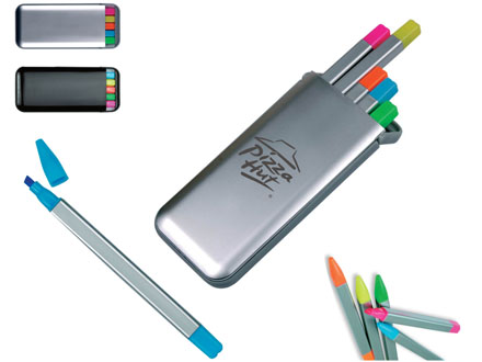 Kit marca texto para brindes, com 5 cores diferentes