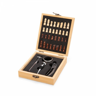 Kit Vinho Personalizado Xadrez 4 Pe�as X19118 - Confira aqui o melhor pre�o! | A7 Brindes