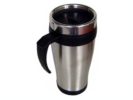 Caneca de metal com capacidade: 400 ml.