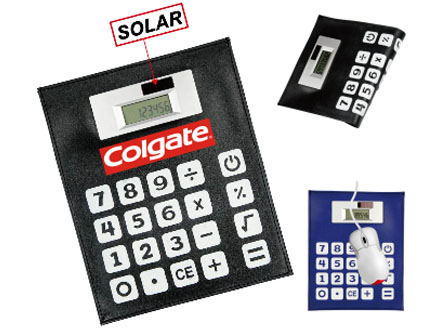 Mouse pad promocional com calculadora Dispositivo solar