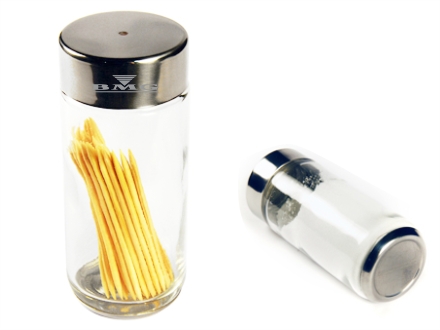 Paliteiro personalizado em vidro e inox