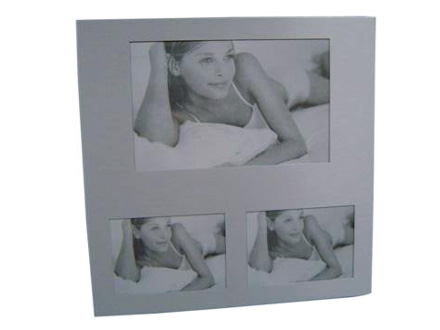 Porta retrato personalizado de alum�nio para tr�s fotos